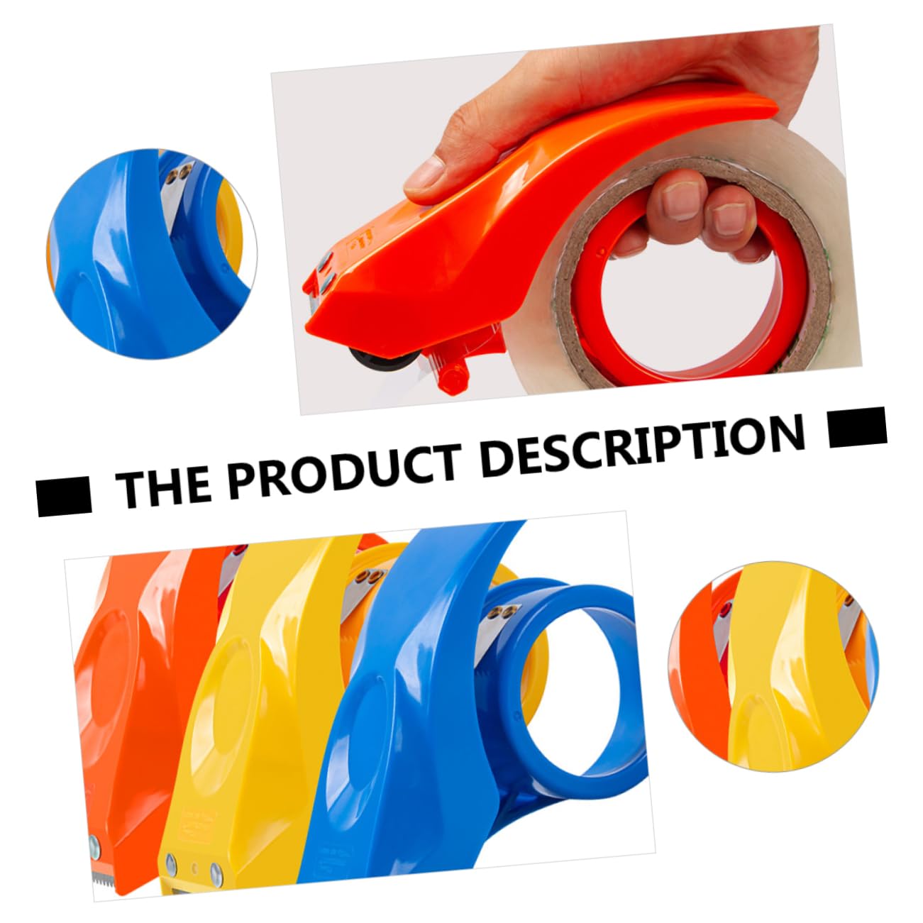 Tape Dispenser - Tape Dispenser - Tape Roller - Tape Roller - Office Supplies - Desk Accessories - Packaging Material - Packaging Tape Holder - Hand Dispenser - Tape Dispenser - Moving - Packing - Office Supplies - Multicolor - 3 Pieces
