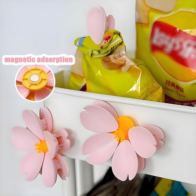 Fridge Magnets - Magnetic Clips - Cherry Blossom - Whiteboard Magnets - Closure Clips - Food Clips - Memo Holder - Flower Decoration - Kitchen Accessories - Pocket Clips - Office Supplies - Blackboard Magnets - Pink - 1 Piece
