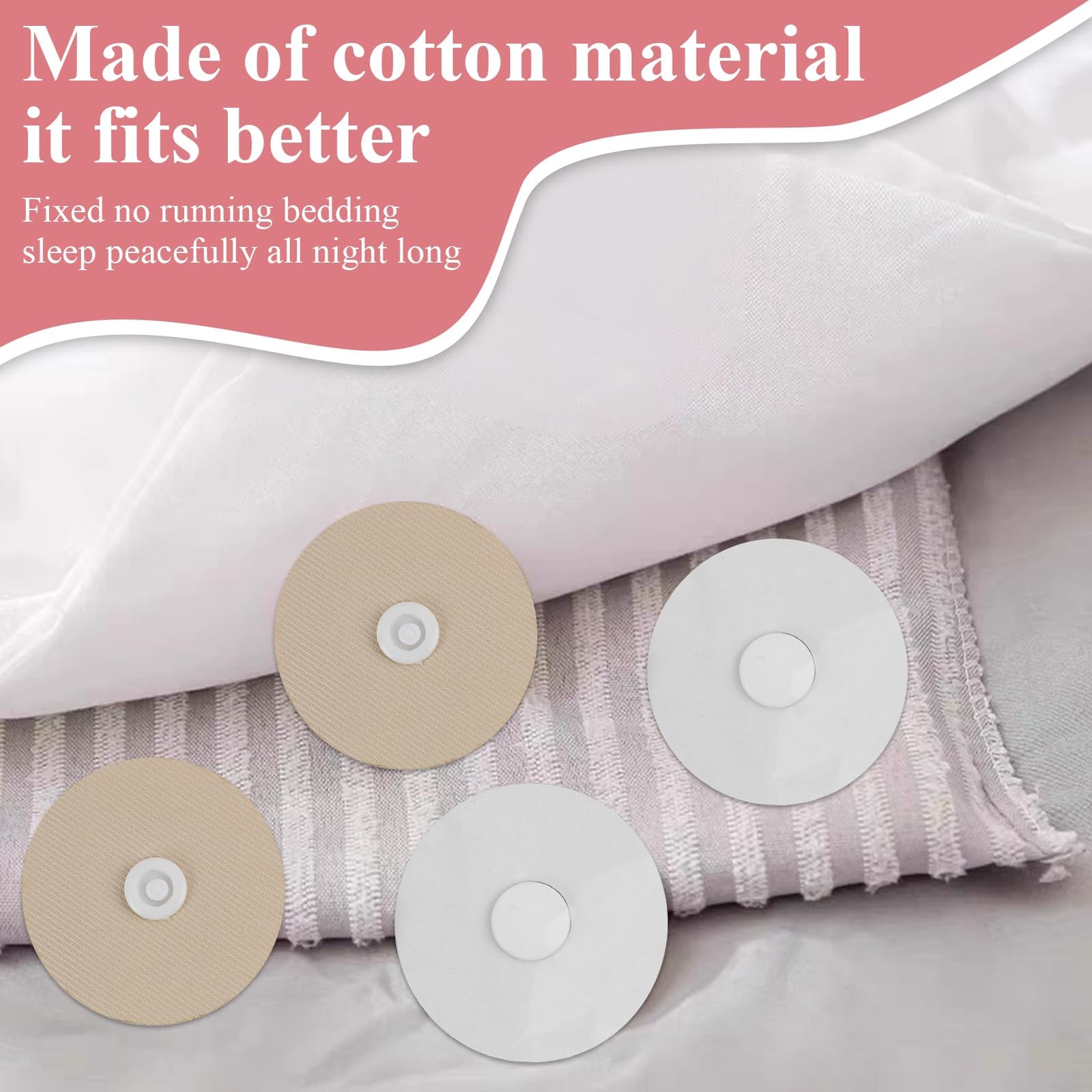 Duvet Clips - Duvet Clamps - Needle-Free Duvet Holders - Duvet Cover Clips - Sheet Clips - Anti-Slip - Bedding Accessories - Curtain Clips - Blanket Clips - Fastening Clips - Bedroom Gadgets - Home Accessories - White - 20 Pairs