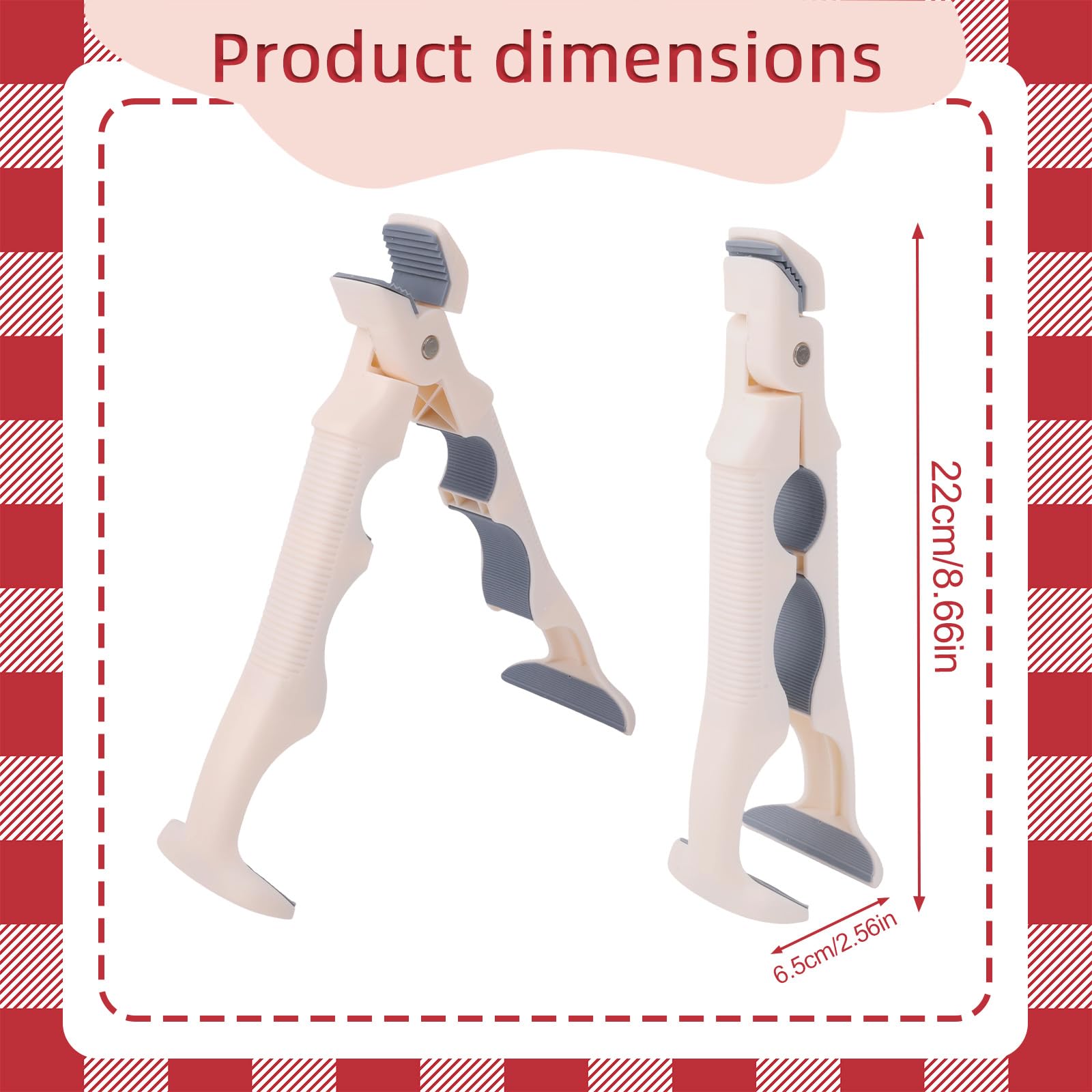 Pan Handle - Plate Tongs - Bowl Tongs - Hot Dish Gripper - Airfryer Accessories - Anti-Scorch Clip - Oven Glove Alternative - Microwave Aid - Kitchen Gadget - Heat Resistant - Anti-Slip - Pan Lifter - Beige - 2 Pieces