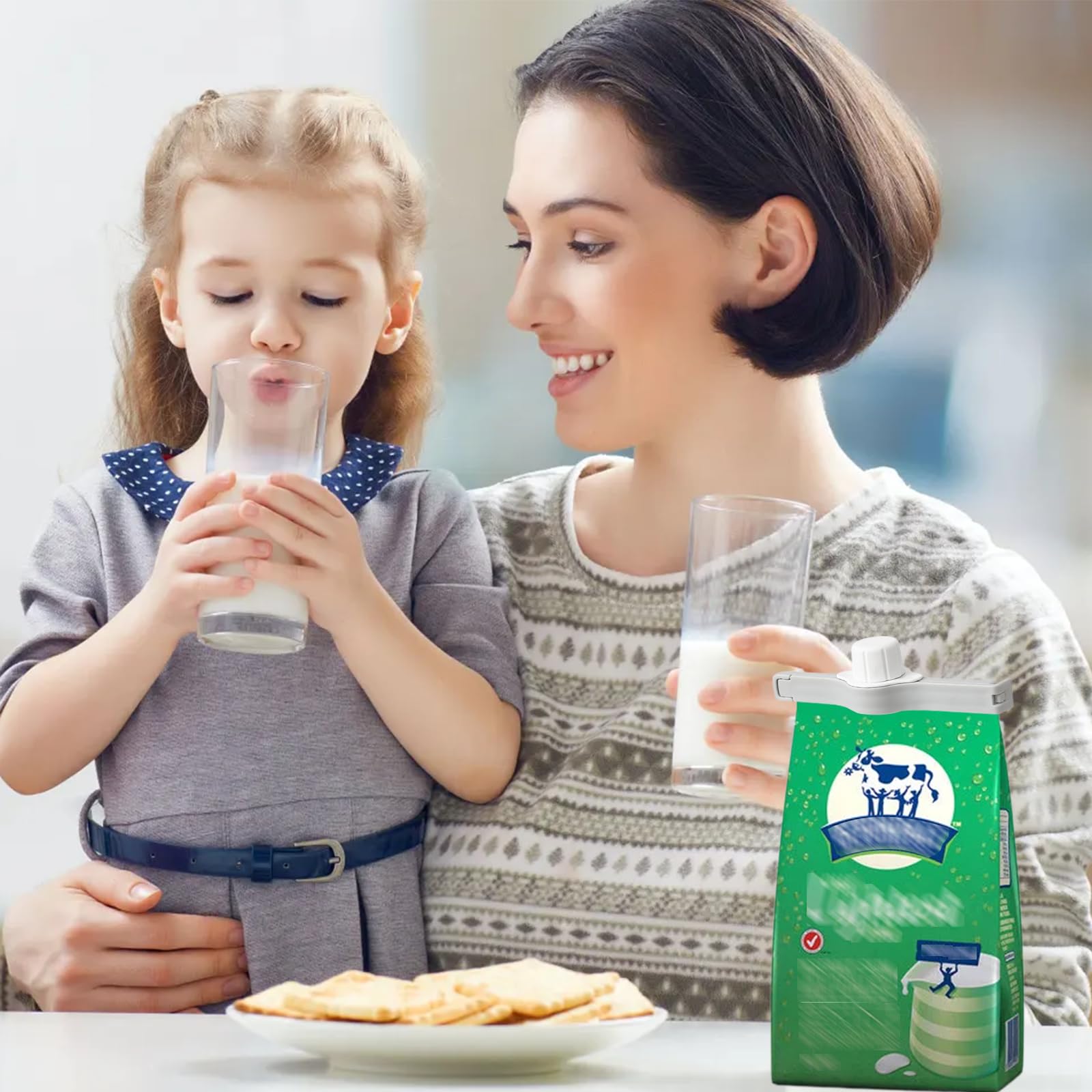 Spout Clips - Food Clips - Bag Closers - Kitchen Accessories - Bag Clips - Food Keepers - Clip with Cap - Airtight Storage - Coffee Clip - Pantry Organizer - Dosing Aid - Gray - Pack of 4