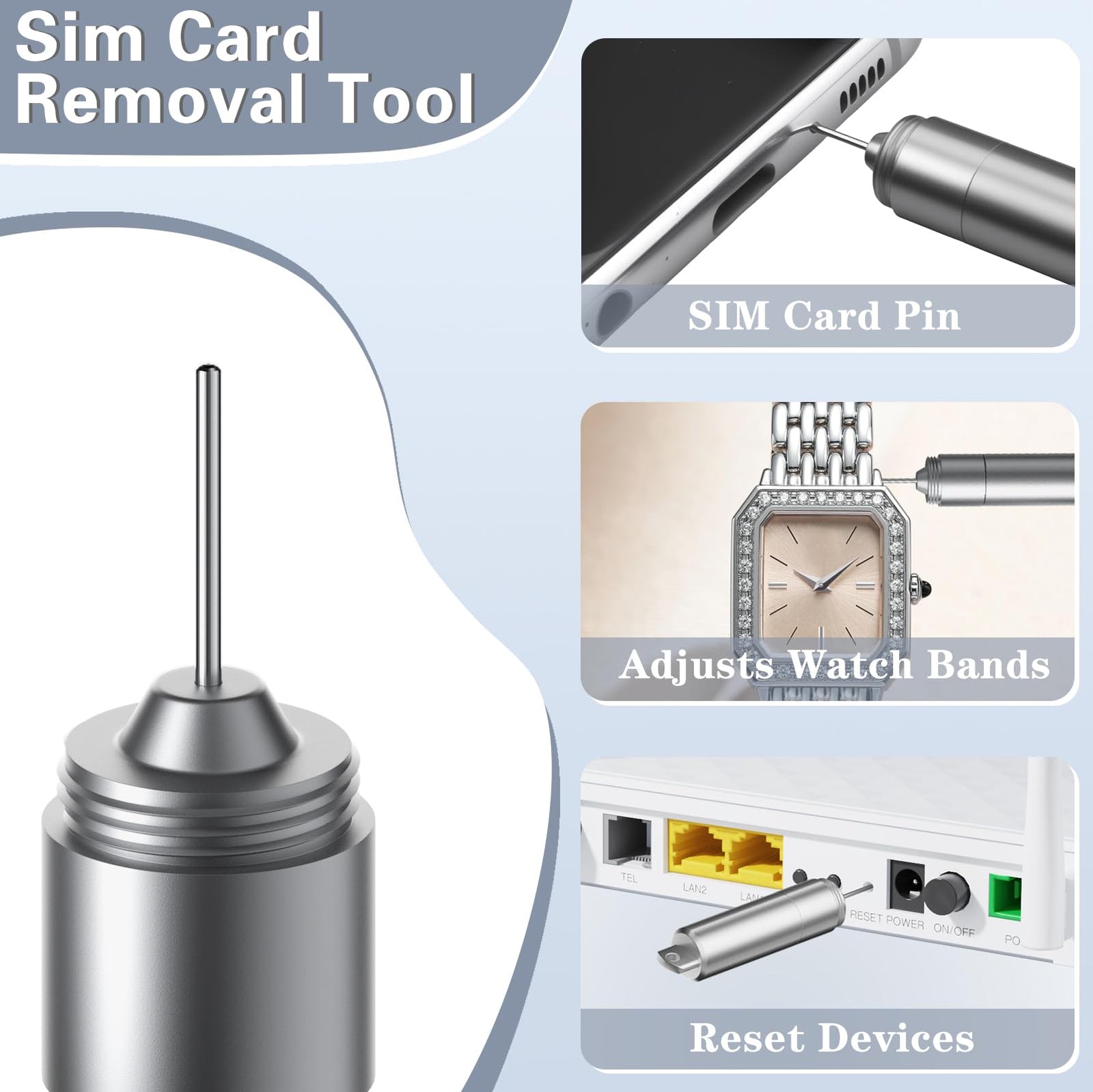 SIM card ejector—Earphone cleaning pen—Keychain cleaner—Mobile phone earphone cleaner—Bluetooth cleaner—Earbud cases—SIM card ejector—SIM eject pin—2-in-1 EDC eject pin reset tool (without carabiner)
