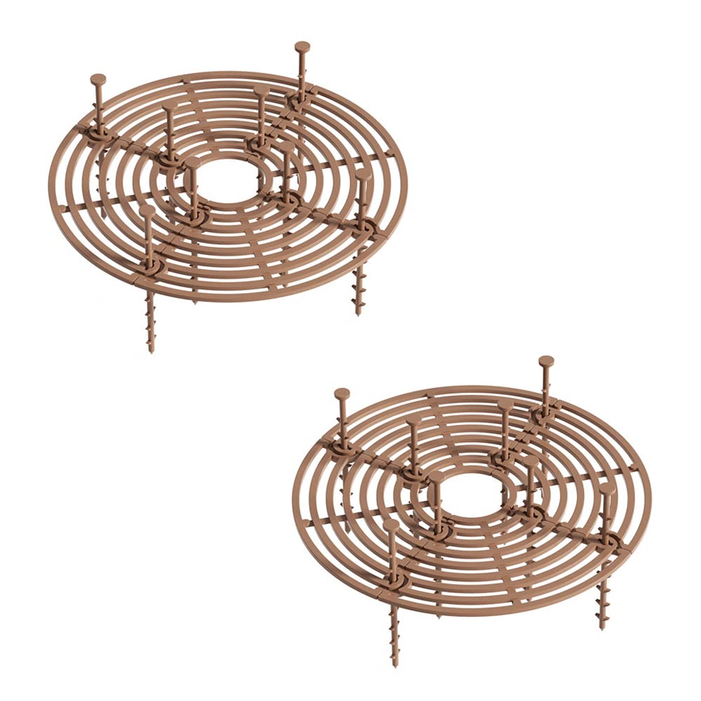 Plant Protector - Flower Pot Grid - Anti-dig Mat - Root Protection - Cat-Repellent Grid - Ground Cover Plant - Flower Pot Security - Gardening - Pet-Proof - Protection Against Cats - Plant Grid - Ground Grid - Brown - 2 Pieces