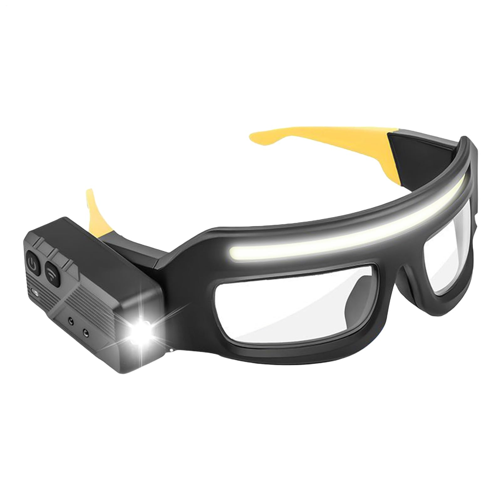 Rechargeable LED Headlamp - Safety Glasses with Light - Reading Lamp - Flashlight - Work Glasses - Walking Light Running - DIY Gift for Men - Glasses with Light - Night Glasses - Camping Lamp - Fishing - USB Rechargeable Headlamp - Black - 1 Piece