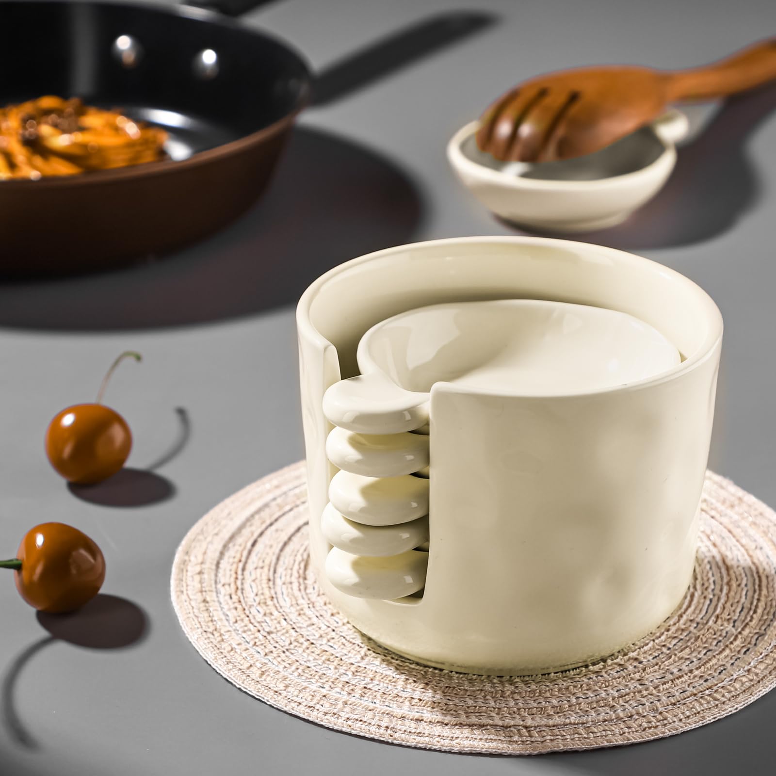 Sauce bowls - Tapas bowls - Dip bowls - Drinks bowls - Soy sauce bowl - Amuse bowls - Serving bowls - Gourmet - Snack bowls - Tableware - Ceramic Stackable with holder - White - 6 pieces
