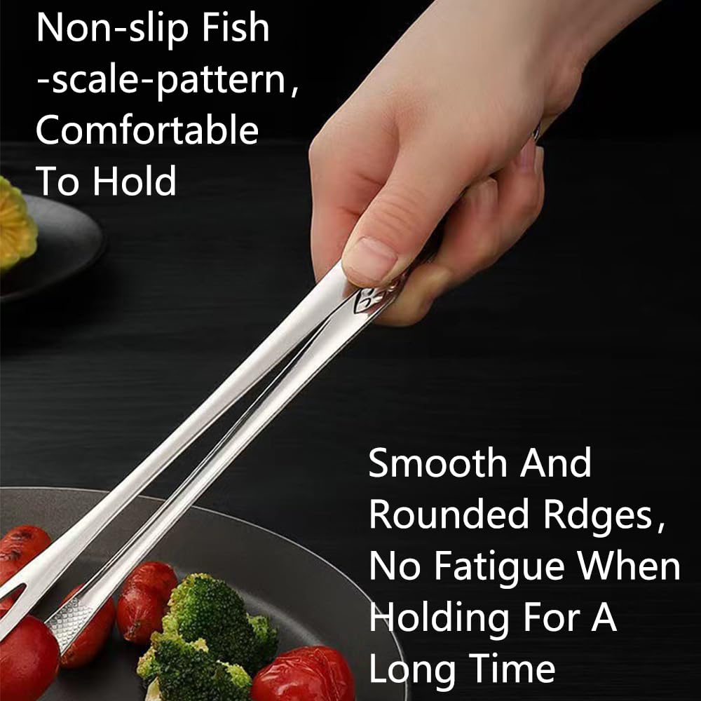 Meat Tongs - Barbecue Tongs - Kitchen Tongs - Serving Tongs - Cooking Tweezers - Grill Tongs - Gourmet Tongs - BBQ Accessories - Chef Tweezers - Kitchen Utensils - Meat Turning - Korean BBQ - Professional Stainless Steel - Gold - 2 Pieces