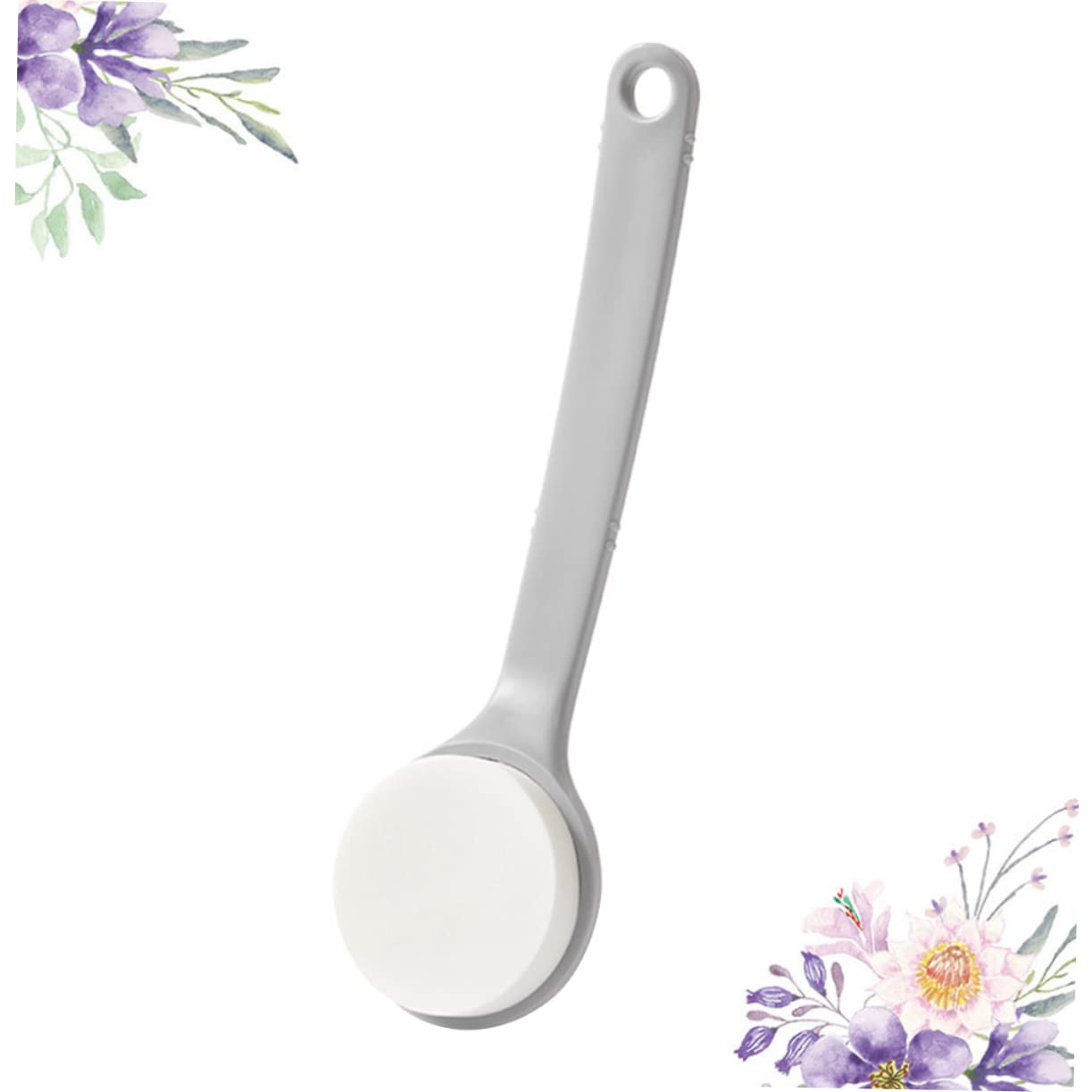 Back Brush with Long Handle - Bath Brush - Shower Brush - Back Scrubber - Bath Sponge on Handle - Back Scrubber - Bathroom Accessories - Shower Sponge - Sponge with Handle - Back Sponge - Bathroom Supplies - Scrubbing - Hangable - Gray - 2 Pieces