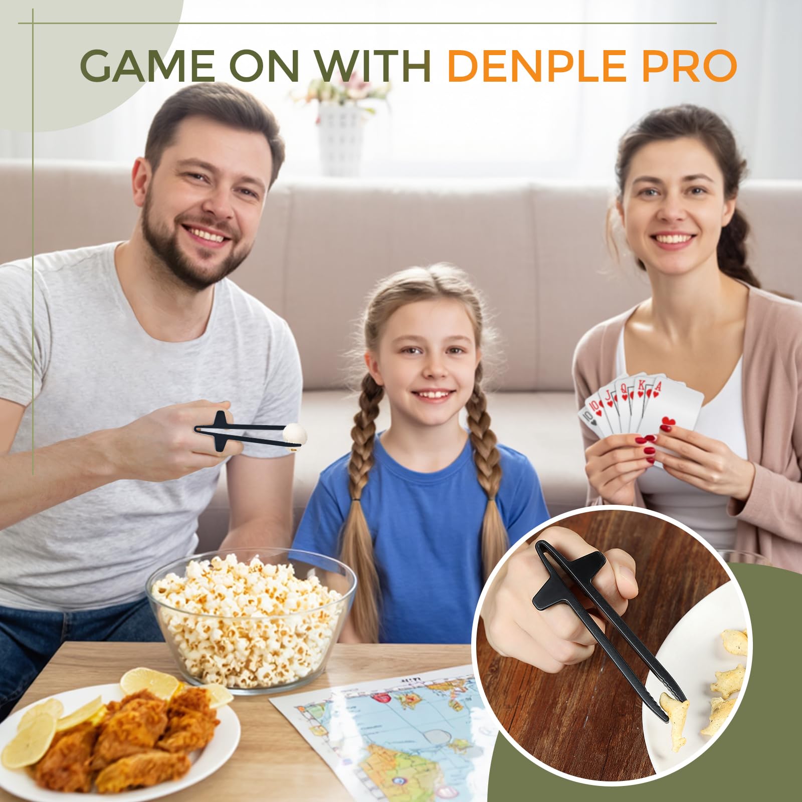 Finger Chopsticks - Gaming Accessories - Snack Sticks - Chip Tongs - Gadgets Men - Gift for Gamer - Computer Accessories - No More Greasy Fingers - Funny Gifts - Snack Tweezers - Reusable - Black White Gray and Pink - 4 Pieces