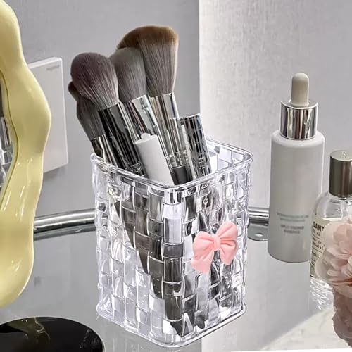 Desk organizer - Organizer - Storage basket - Storage box - Desk accessories - Desk organizer pen tray - Desk organizer pen tray - Bathroom cabinet - Bathroom furniture - Bow - Transparent white - 1 piece