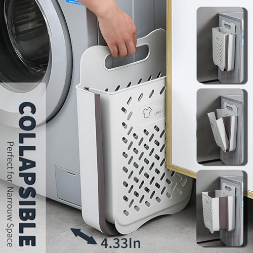 Laundry Basket - Folding Laundry Basket - Wall Shelf - Bath Shelf - Bathroom Rack - Storage Rack - Storage Basket - Organizer - Foldable Silicone Laundry Basket - Bathroom Furniture - Bathroom - Toilet - Black - 1 Piece