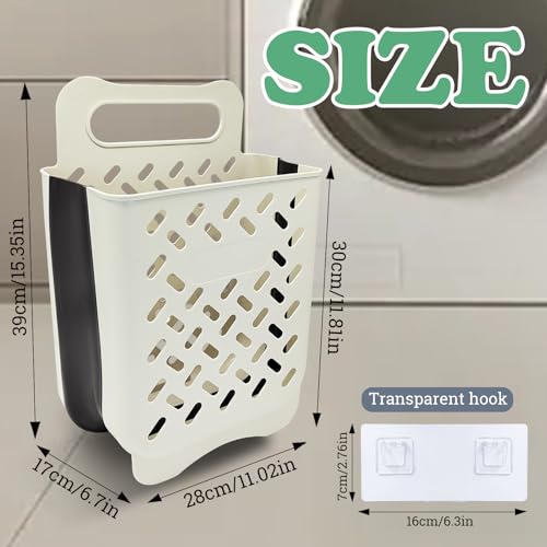 Laundry Basket - Folding Laundry Basket - Wall Shelf - Bath Shelf - Bathroom Rack - Storage Rack - Storage Basket - Organizer - Foldable Silicone Laundry Basket - Bathroom Furniture - Bathroom - Toilet - Black - 1 Piece