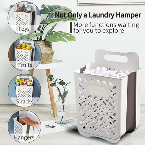Laundry Basket - Folding Laundry Basket - Wall Shelf - Bath Shelf - Bathroom Rack - Storage Rack - Storage Basket - Organizer - Foldable Silicone Laundry Basket - Bathroom Furniture - Bathroom - Toilet - Black - 1 Piece