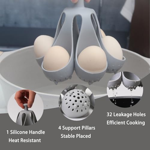 Egg cooker - baking supplies - egg cooker 6 eggs - egg carton - kitchen utensils - egg cooker - egg cooker mold - silicone egg cooker - silicone - silicone mold - silicone kitchen utensils - gray - 1 piece
