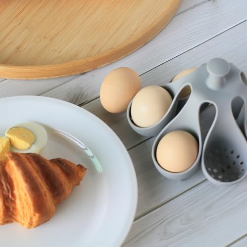 Egg cooker - baking supplies - egg cooker 6 eggs - egg carton - kitchen utensils - egg cooker - egg cooker mold - silicone egg cooker - silicone - silicone mold - silicone kitchen utensils - gray - 1 piece