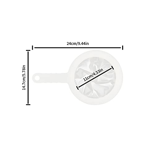 Sieve - Fine sieve - Soy milk sieve - Juicer sieve - Filter - With handle - Kitchen - Ladle - filtering coffee, juice, oil, soy milk - white - 3 pieces