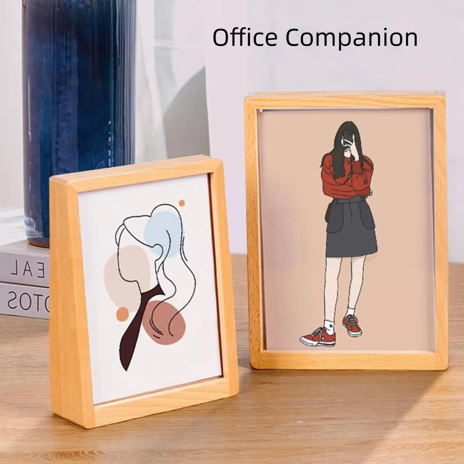 Photo frame - 3D photo frame - Wooden photo frame - Bedroom decoration - Living room decoration - Christmas decoration for indoors - Wooden - Transparent - 2 pieces