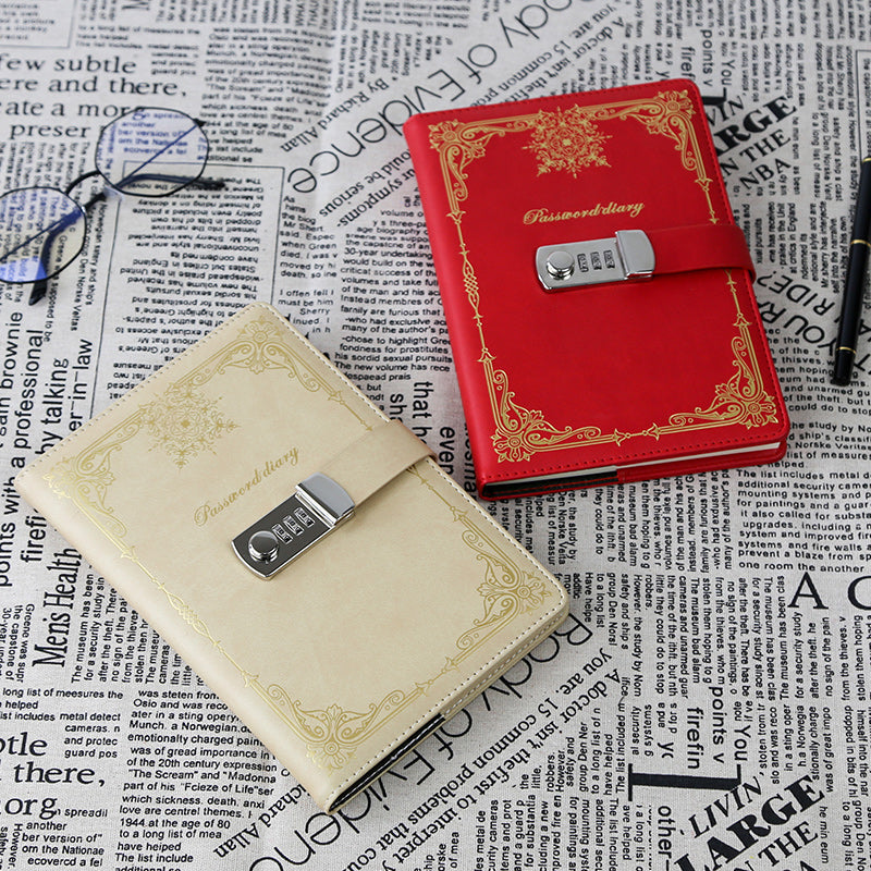 Diary - Journal - diary with lock - password book - Notebook - notebook A5 - diary for adults - books - Retro - Creative - Christmas gifts - Christmas gifts for adults - gift for women - gift for men - 1 piece