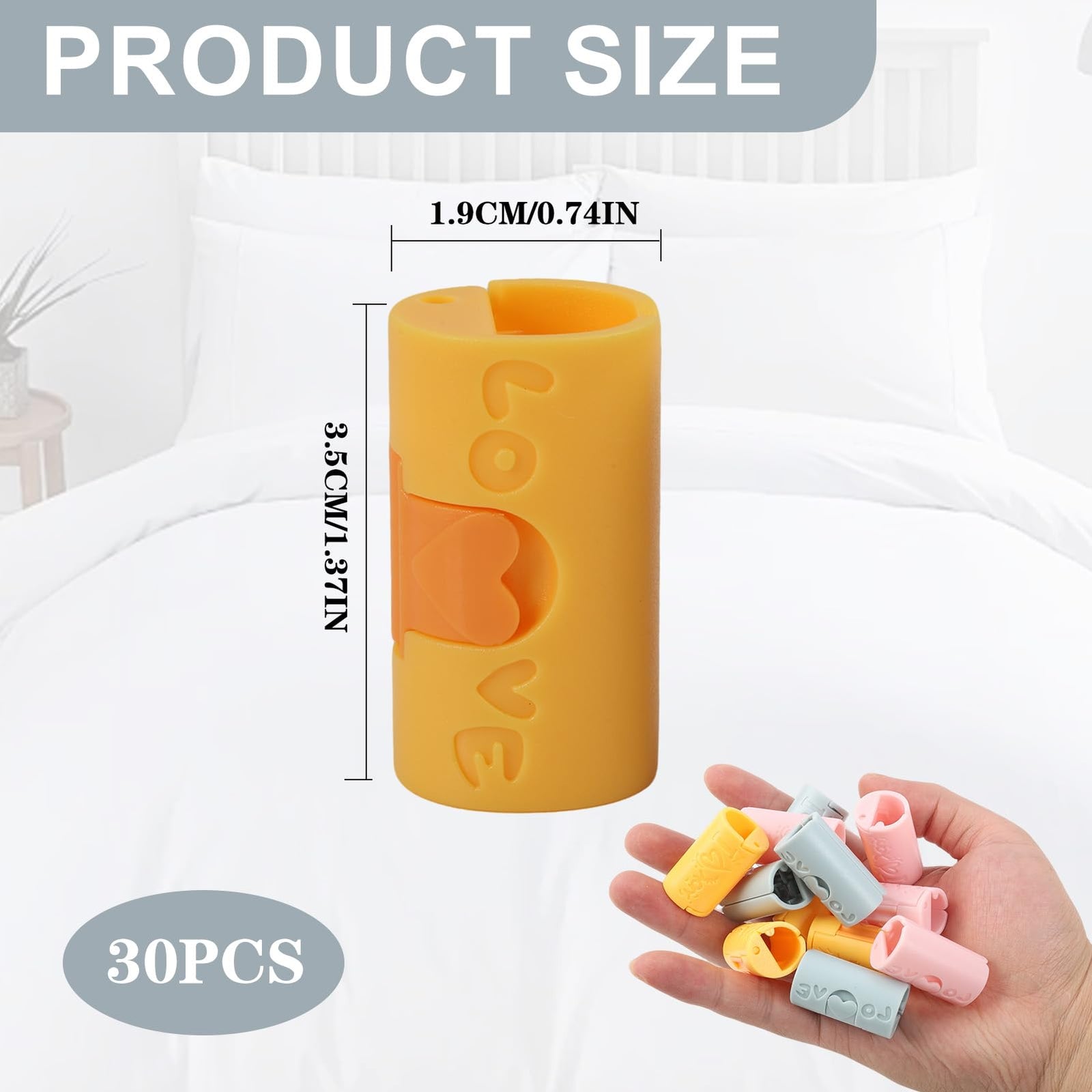 Clothes Pegs - Hanger Clips - Clips - Windproof Pegs - Clothesline Pegs - Trouser Hanger Clips - Clothespins - Velvet Hanger Clips - Laundry Clips - Non-Slip Clothes Clips - Needleless - Pink - Blue - Yellow - 30 pieces