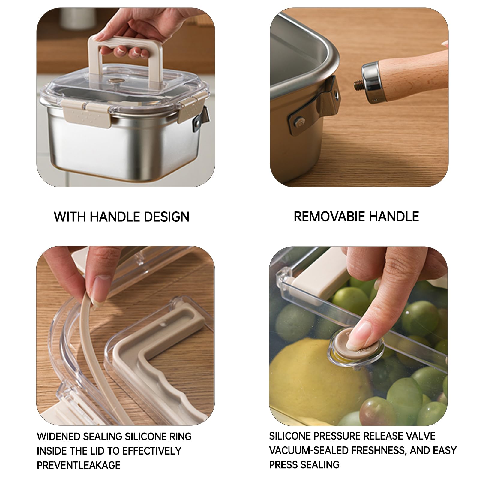 Induction Saucepan - Mini Deep Fryer - Milk Pan - Square Cooking Pot - Stainless Steel - With Frying Basket - Steaming Rack - Tongs - Glass Lid - Wooden Handle - Ramen Pan - Soup Pot - Camping Pan - 4 in 1 - Kitchen Utensils - Compact - Silver - White - 1