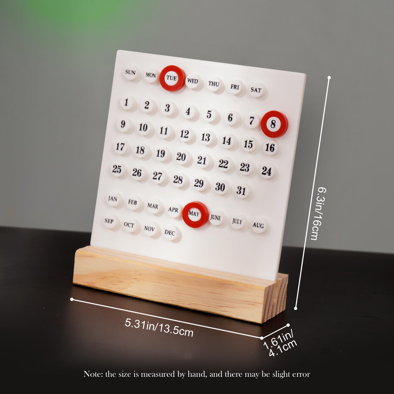 Perpetual Calendar - Desk Calendar - Desk Accessories - Home Decor - Wooden Calendar - Table Calendar - Office Supplies - Home Decor - Gadgets - Date Indicator - Black - 1 Piece