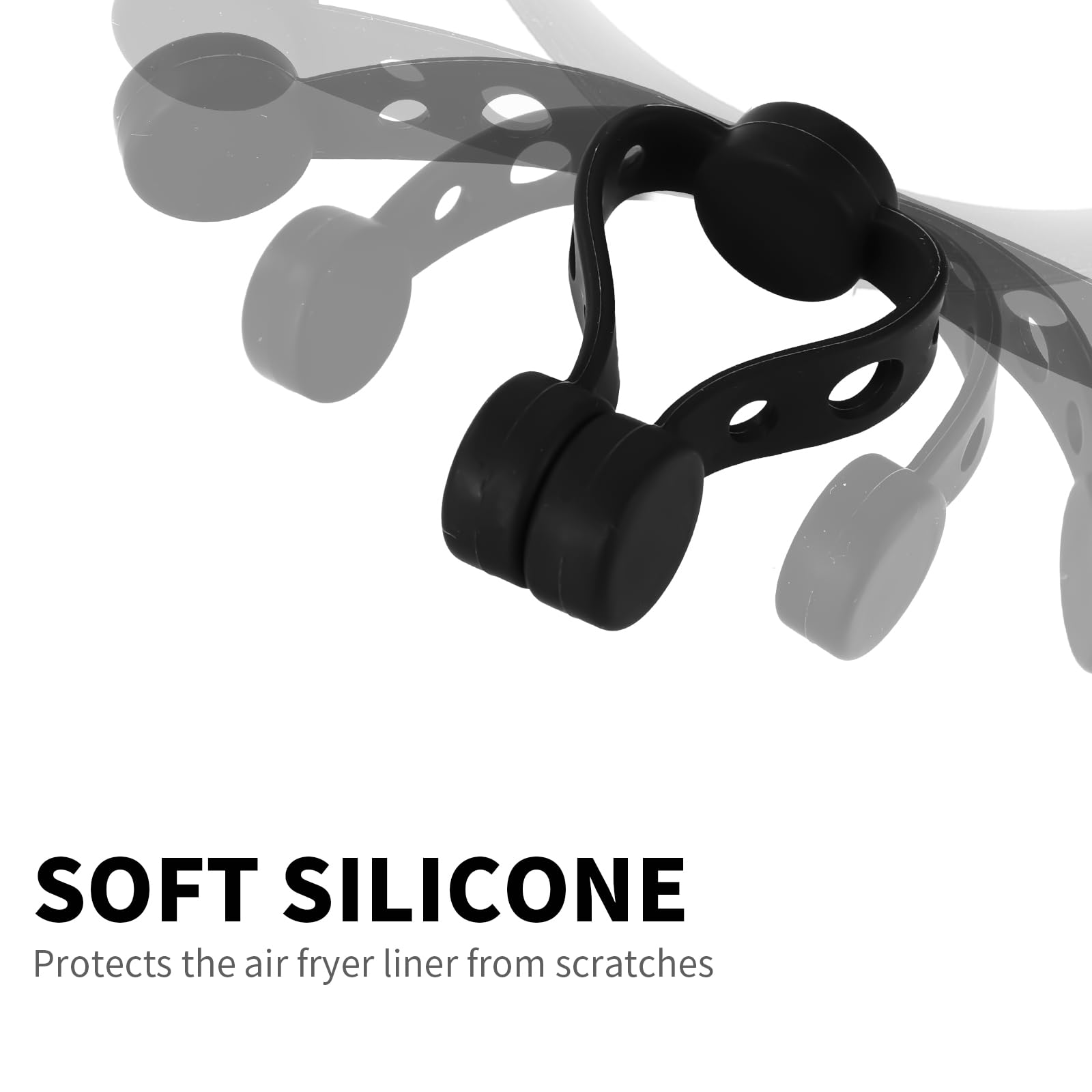 Airfryer Accessories - Magnetic Clips - Baking Paper Holder - Airfryer Weights - Hot Air Fryer Accessories - Silicone Fastener - Heat Resistant - Inserts Stopper - Round - Black - 4 pieces