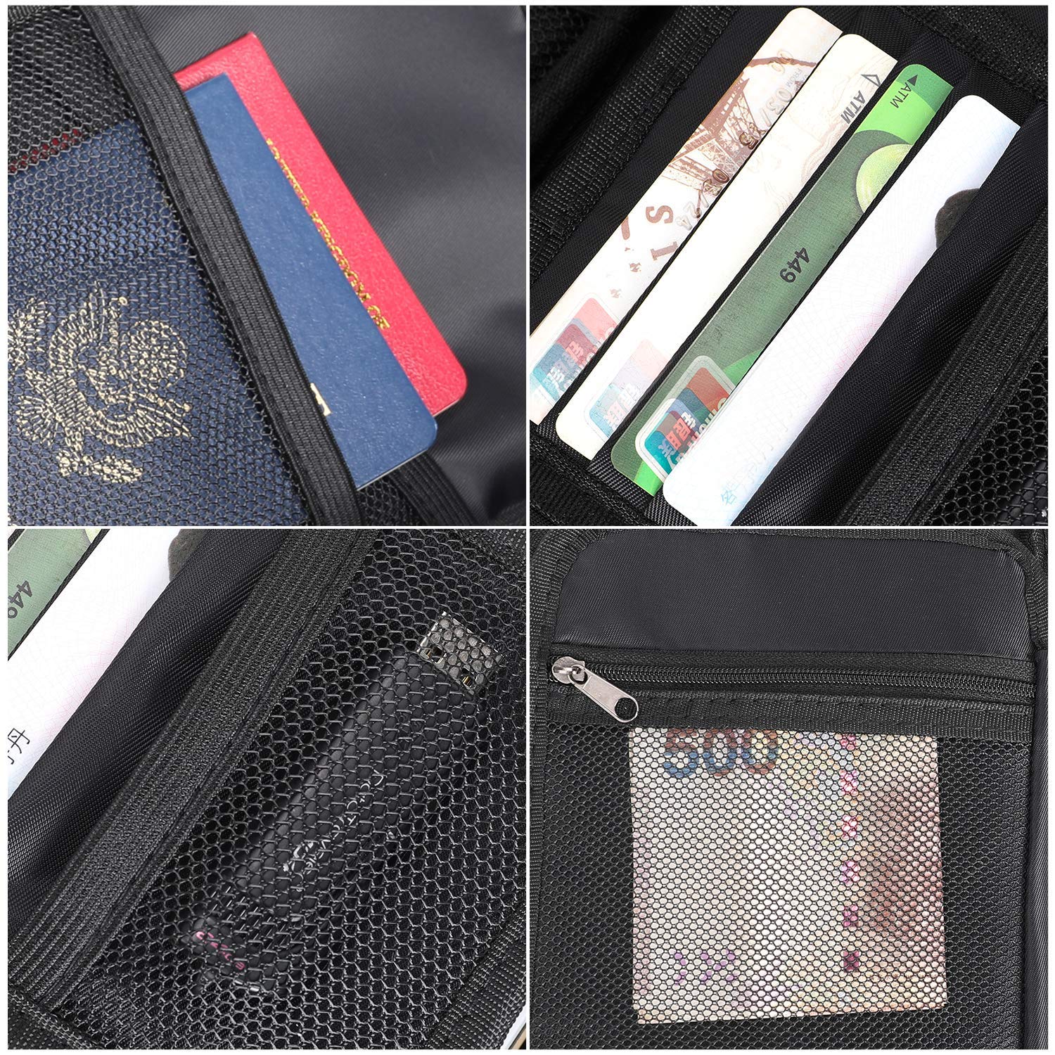 Document Organizer - Storage Bag with Combination Lock - Travel Folder - Documents - Passport Holder - Office Supplies - Security Bag - Water-Repellent - Tablet Storage - Administration - Holiday Accessories - Briefcase - Black - 1 Piece