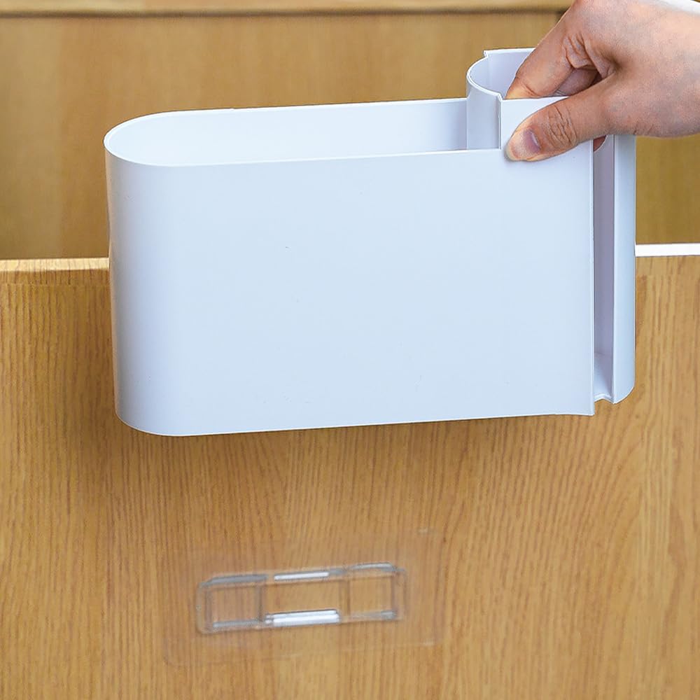 Kitchen Cabinet Organizer - Spice Rack - Door Rack - Kitchen Accessories - Storage Rack - Sink Cabinet Organizer - Garbage Bag Holder - No Drilling - Cabinet Interior - Kitchen Aid - Space Saving - Bathroom Organizer - Adhesive - White - Pack of 2