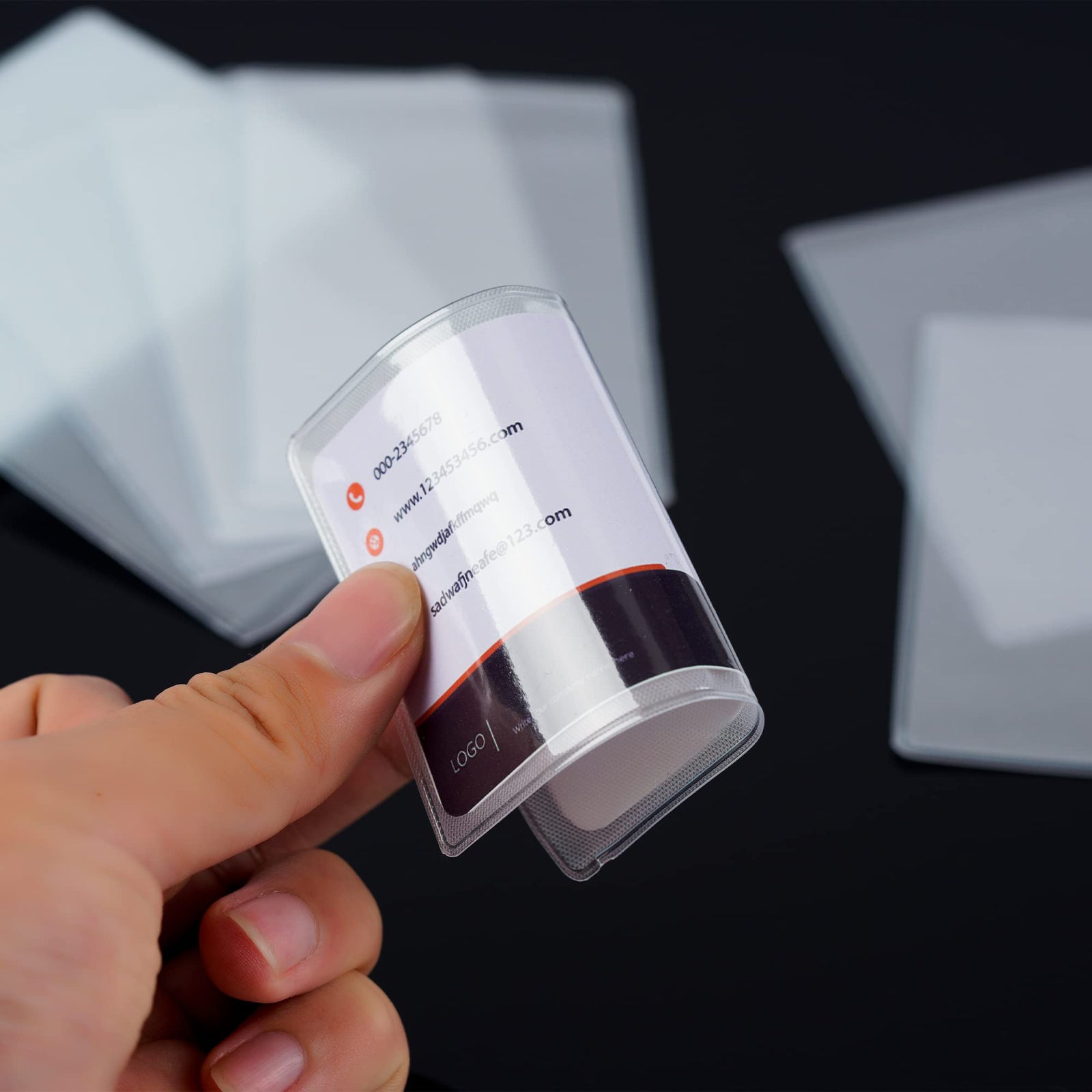 Transparent Card Holder - Bank Card Cover - ID Card Holder - Credit Card Holder - Public Transport Chip Card Cover - Protective Covers - Badge Holder - Waterproof - Plastic Card Cover - For Cards - 50x Horizontal & 50x Vertical - 100 pieces