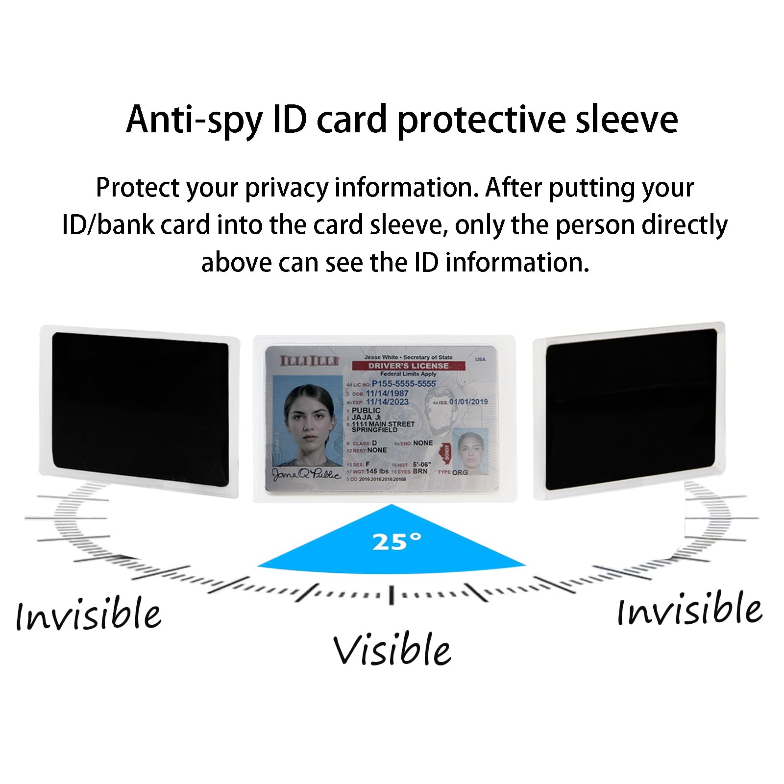 Privacy Card Holder - Anti-Peak - Bank Card Cover - Privacy Shield - ID Card Protection - Opaque - Discreet Use - Protective Covers - Driver's License Holder - Black - Card Holder - Matte - Scratch Resistant - 100 Pieces