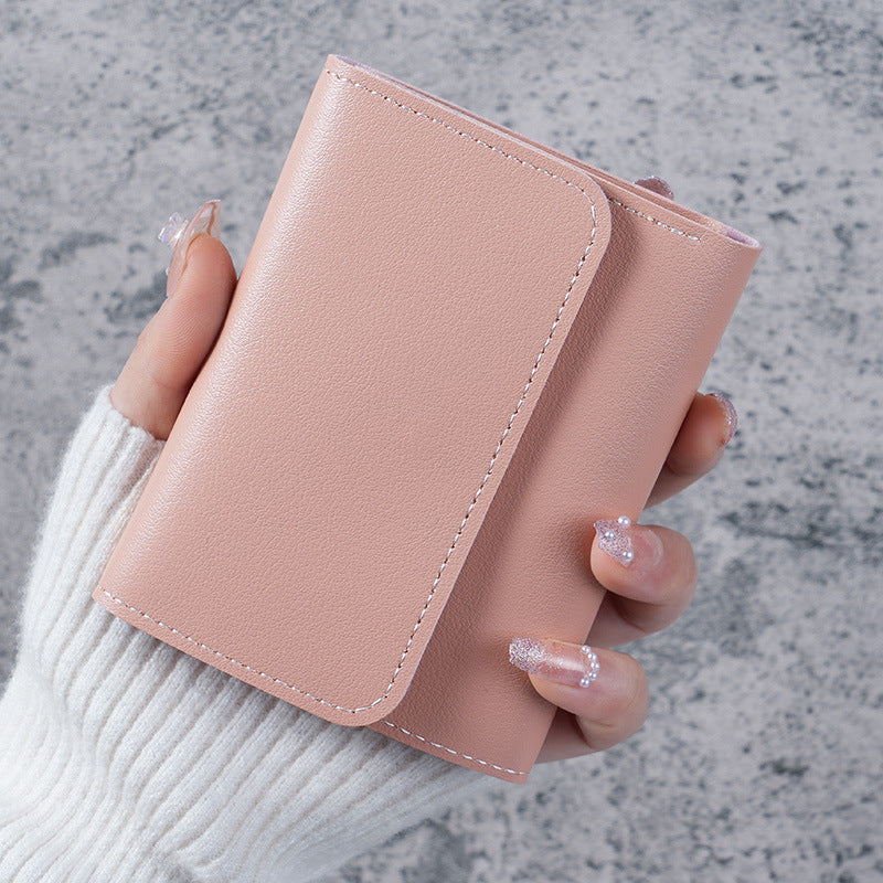 Women's Wallet - Small Women's Wallet - Card Holder - Mini Wallet - Flap Wallet - Faux Leather - Compact Size - Coin Compartment - Gift for Women - Stylish Design - Travel - Convenient Size - PU Leather - 6 Colors - Pack of 6
