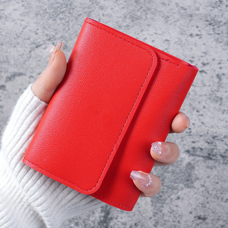 Women's Wallet - Small Women's Wallet - Card Holder - Mini Wallet - Flap Wallet - Faux Leather - Compact Size - Coin Compartment - Gift for Women - Stylish Design - Travel - Convenient Size - PU Leather - 6 Colors - Pack of 6