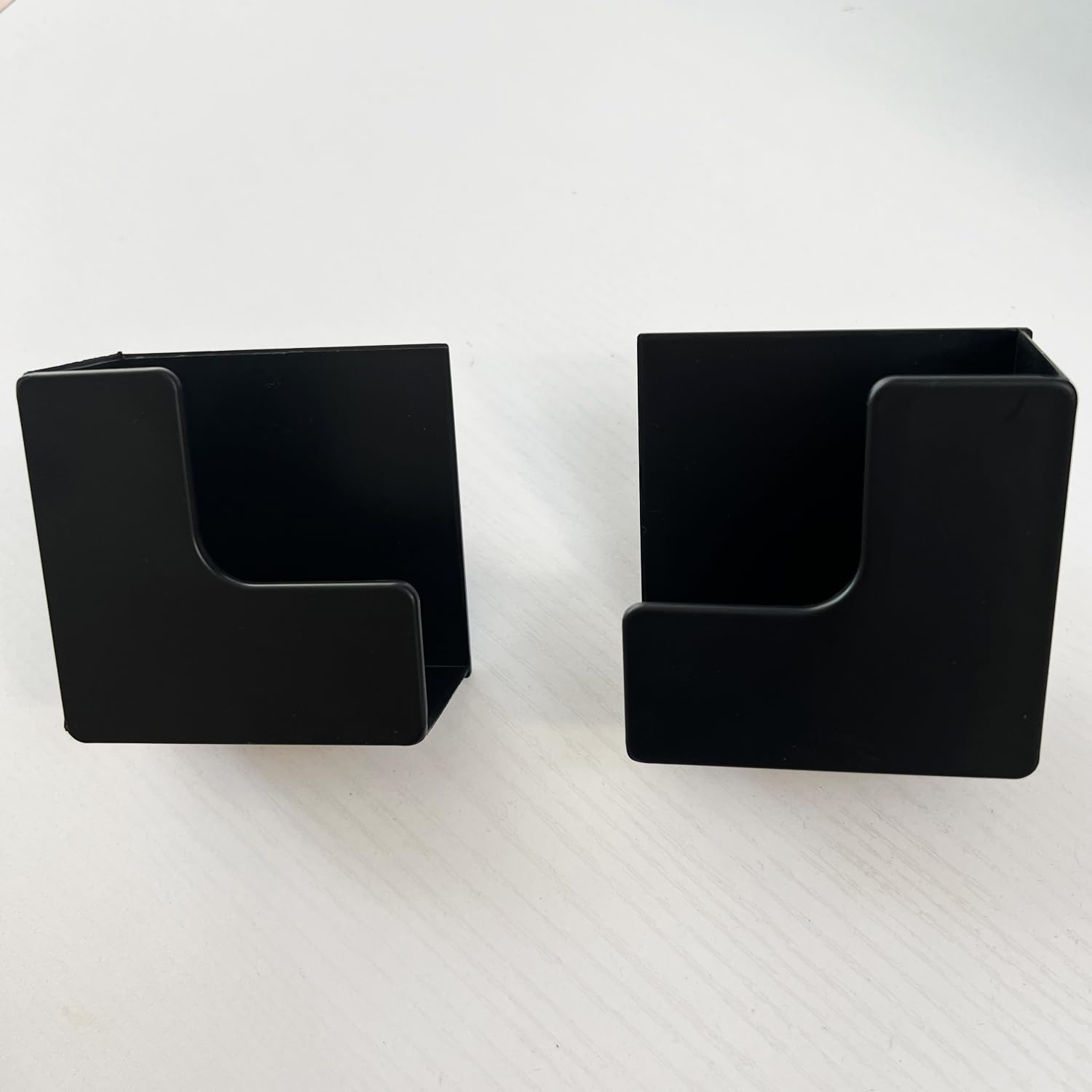 Self-adhesive Wall Hooks - Scale Holder - Wall Bracket Without Drilling - Bathroom Accessories - Universal Wall Hooks - Tablet Holder Wall - Kitchen Organizer - Storage System - Towel Hooks - Strong Adhesive - Black - 4 Pieces