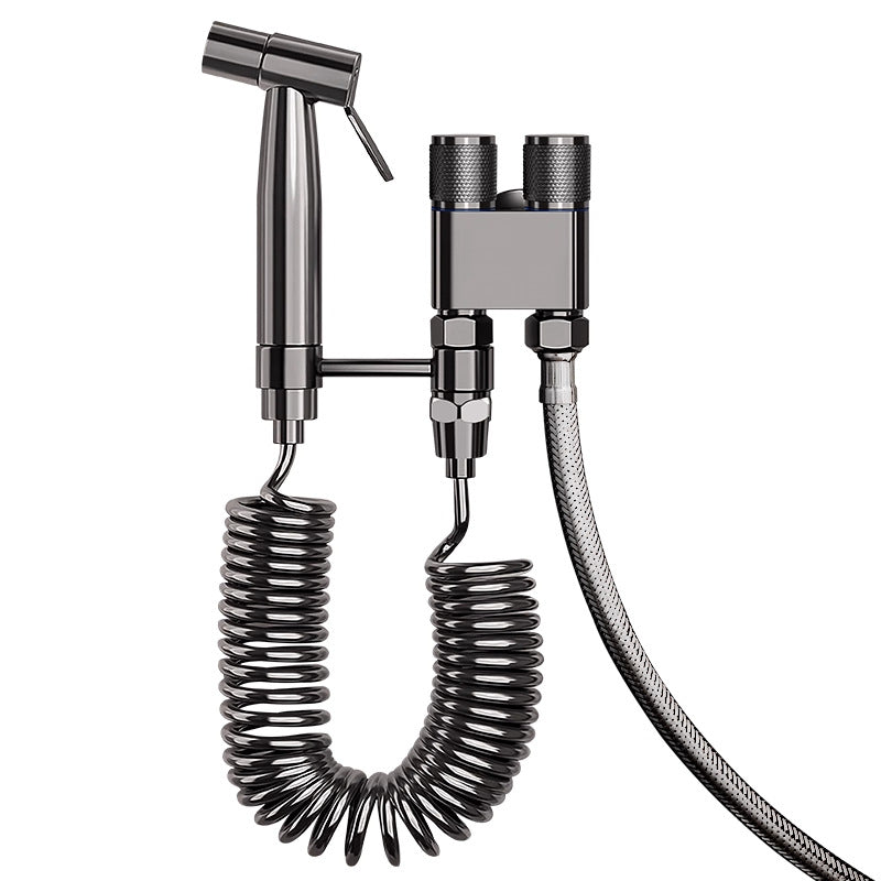 Bidet Sprayer - Hand Shower Toilet - Shattaf - WC Shower - Toilet Sprayer - Hand Bidet - Bidet Faucet - Intimate Hygiene - Stainless Steel - Bathroom Accessories - Complete Set with Hose - Including Adapter 1/2 to 3/8 - Gray - 1 Piece