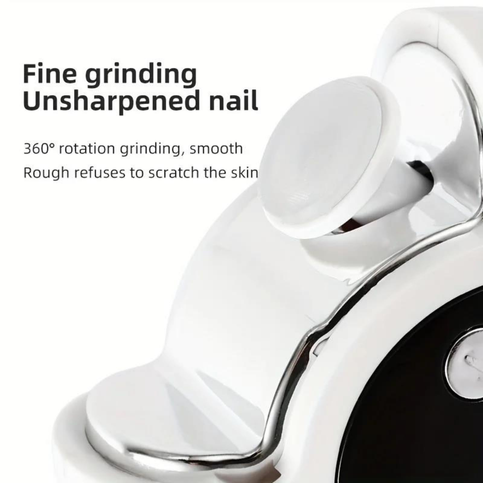 Electric nail clipper - Automatic nail trimmer - Manicure set - Nail care - Electric nail file - Rechargeable - With LCD screen - Nail scissors - Hand care - Nail polishing - Cordless - Nail styling - White - 1 Piece