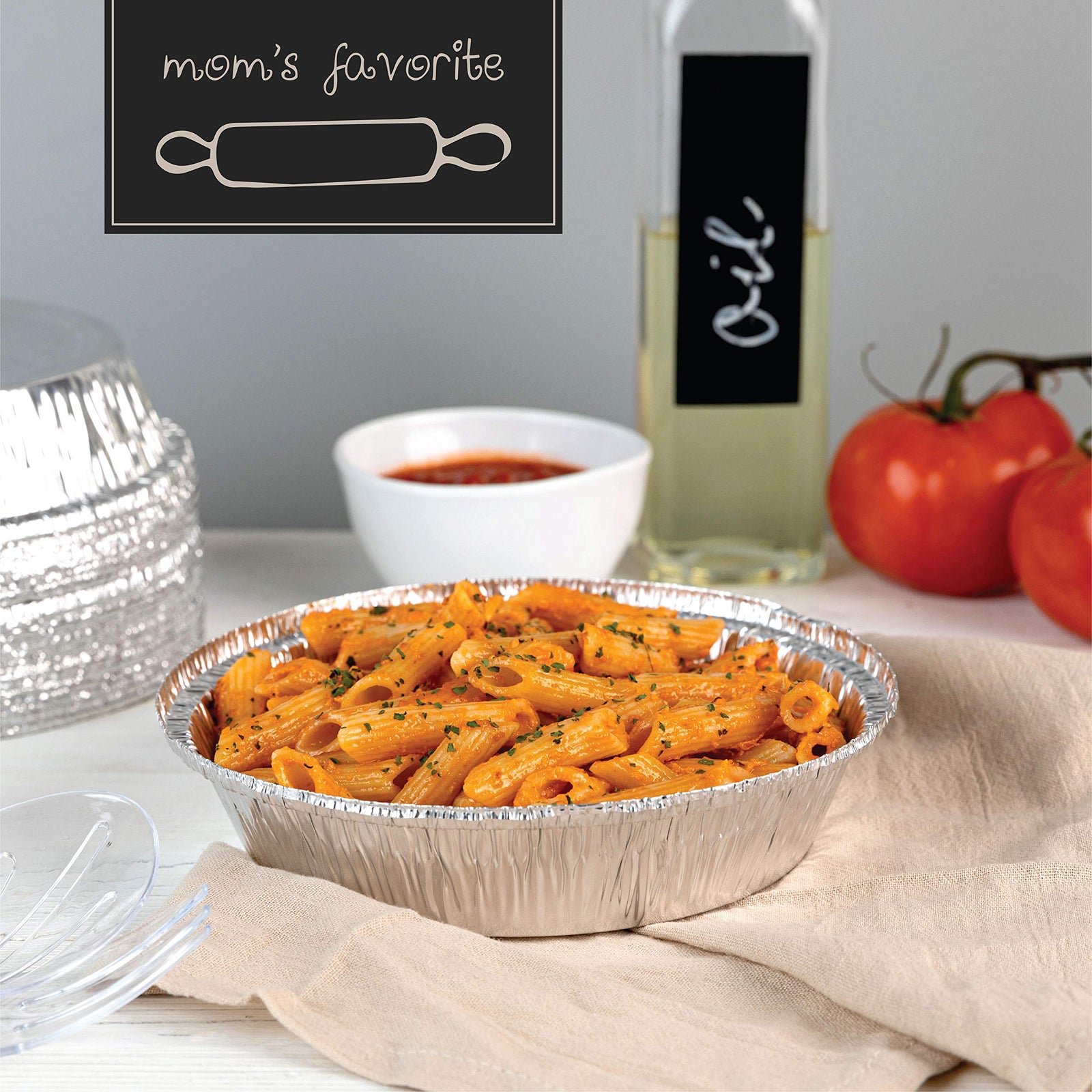 Aluminum Trays - Airfryer Trays Round - Oven Dishes - Aluminum Trays - Disposable Trays - BBQ Trays - Grill Accessories - Universal Baking Pans - Heat Resistant - Food Containers - Catering Trays - Baking and Roasting - Handy - Silver - 50 Pieces