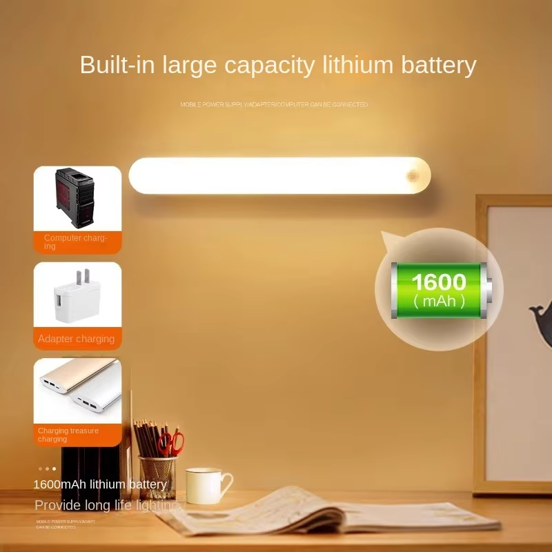 Closet Lighting - Night Light with Motion Sensor - LED Lamp - Kitchen Lighting - Stair Lighting - Wireless - Wardrobe Lighting - Indoor Wall Lamp - Bedside Lamp - Bedroom Accessories - Magnetic - Warm White Light - White - 1 Piece