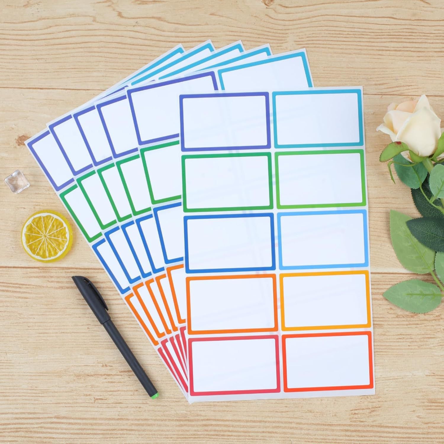 Self-adhesive labels - Name stickers - Address stickers - Stickers - Sticker sheets - Freezer labels - Labels - School supplies - Office supplies - Moving stickers - Folder labels - Writable stickers - Blank labels - Multicolor - 20 pieces