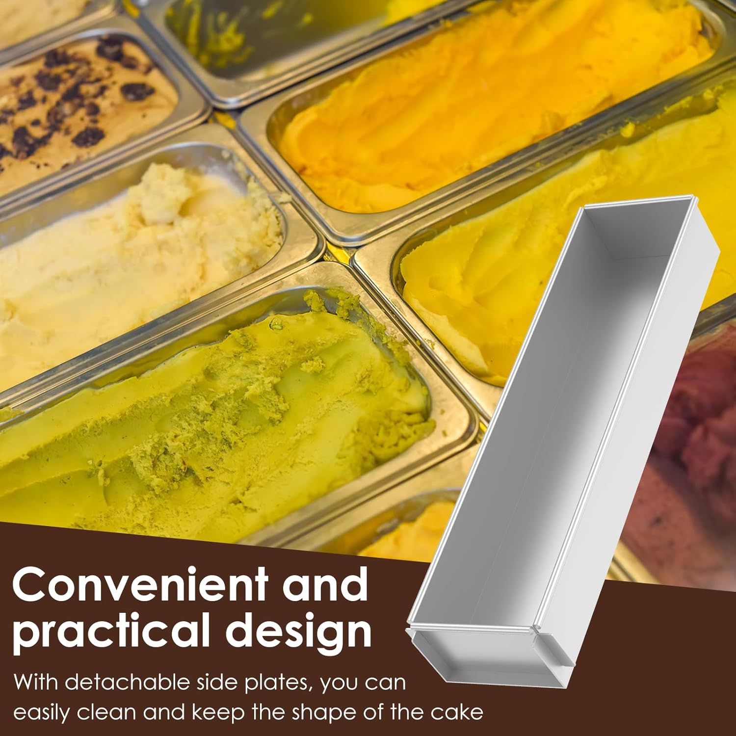 Baking tin - Cake tin - Tiramisu tin - Baking pan - Rectangular cake tin - Terrine tin - Loaf tin - Dessert tin - Pastry - Oblong baking tin - Kitchen utensils - Baking utensils - Kitchen accessories - Stainless steel - Stainless steel - Silver - 1 piece