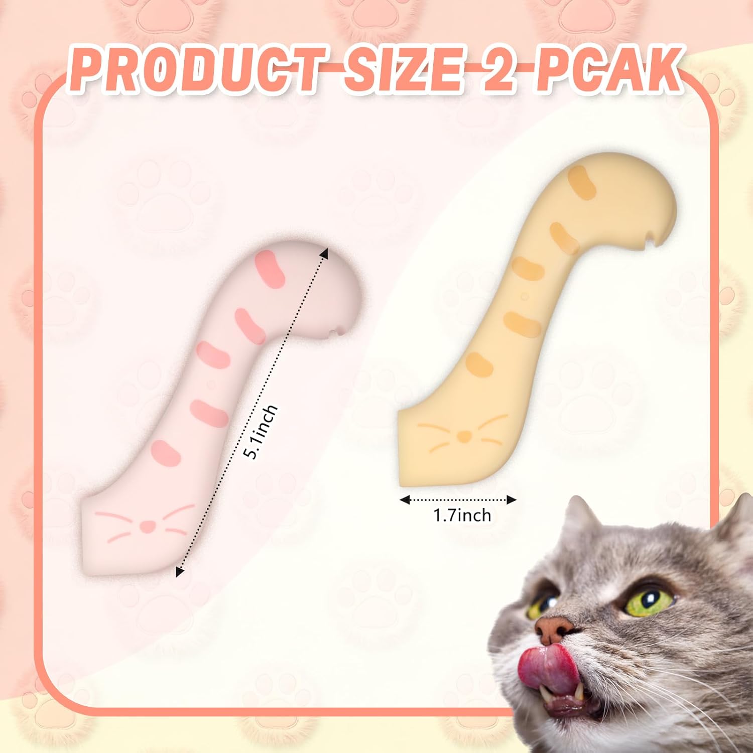 Pot Licker - Cat Food Spoon - Spatula - Can Opener - Dog Food Spoon - Feeding Spoon - Silicone Spatula - Pet Supplies - Pet Accessories - Food Scoop - Cans - Wet Food - Cat Paw Design - Kitchen Utensils - Multicolor - Pack of 3