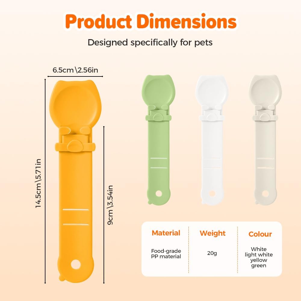 Cat Food Spoon - Cat Treats - Lick Snack - Liquid Snack - Feeding Spoon - Pet Supplies - Pet Accessories - Food Scoop - Treats - Dispenser - Food Bowl Accessories - Dog Food - Snack Holder - Multicolor - 4 pieces