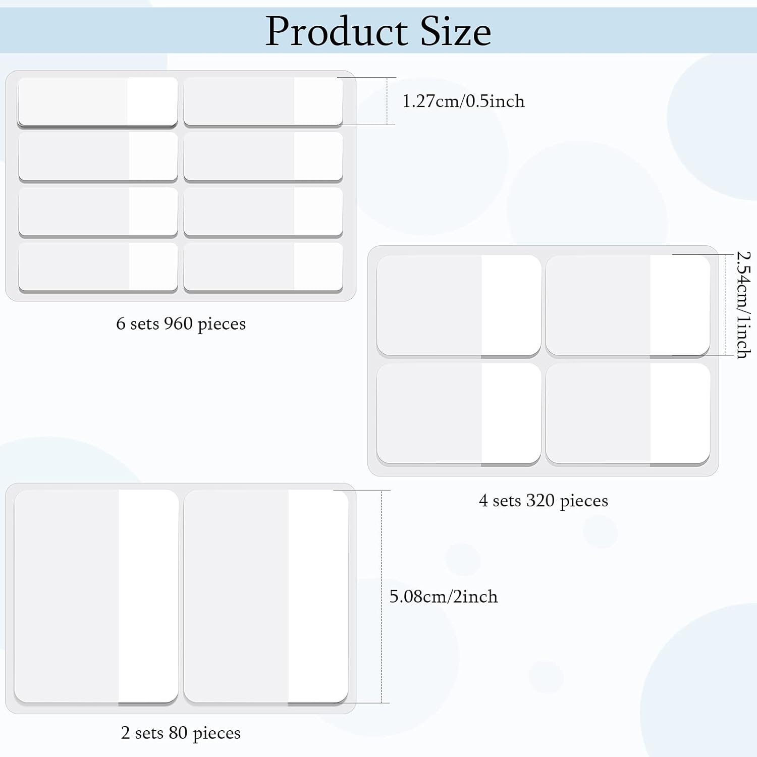 Sticky notes - Page markers - Index tabs - Sticky notes - Bookmarks - Transparent - Tabs - Office supplies - School supplies - Study - Writable - Notebooks - Agenda refill - White - 12 pieces