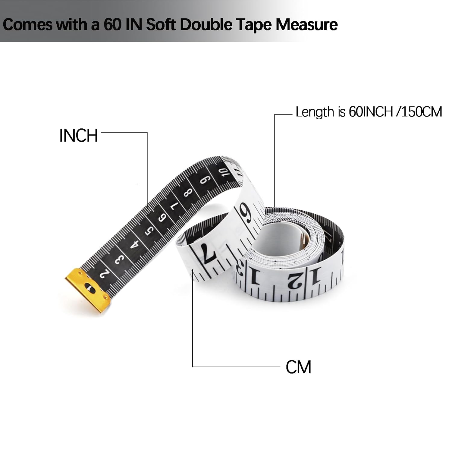 Measuring Tape - Tailor's Tape - Tape Measure - Centimeter - Body Measurement - Sewing Accessories - Roll-up - Sewing Kits - Waist Measurement - Flexible - Centimeter Tape - Sewing Supplies - 150 cm - Hobby - Multicolor - Pack of 4