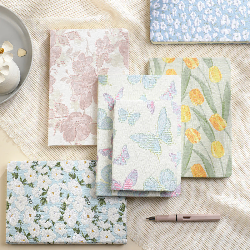 A5 Notebook - Diary - Bullet Journal - Writing Book - Notebook - Tulips - Sketchbook - Notepad - Travel Diary - Office Supplies - School Supplies - Gift for Her - Journal - Hardcover - Yellow and Green - 1 Piece