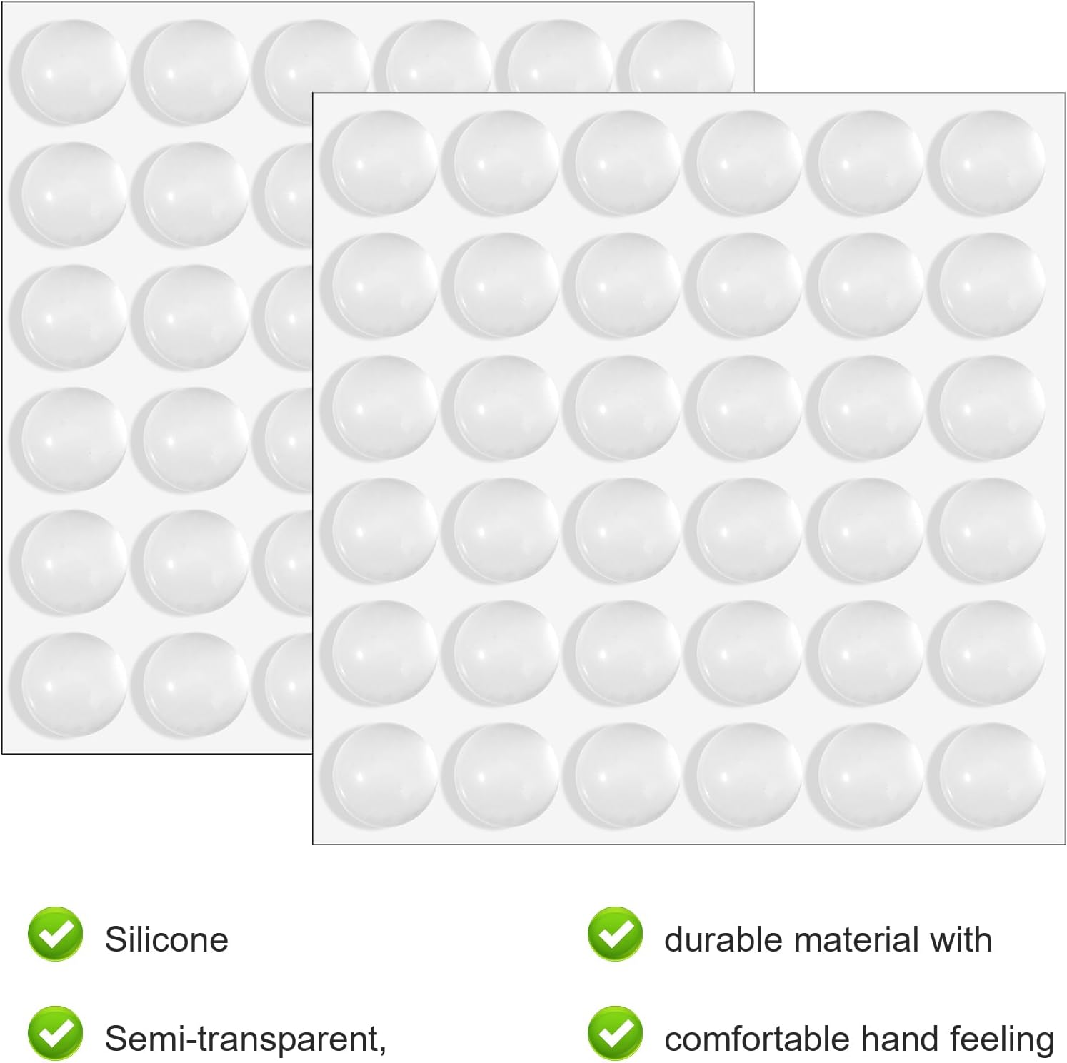 Keyboard Stickers - Typing with Long Nails - 3D Silicone Keycaps - Laptop Accessories - Nail Protectors - Tactile Marking - Keyboard Protection - Anti-Slip Keys - Typewriter Effect - Universal Round Buttons - High Transparency - 72 Pieces