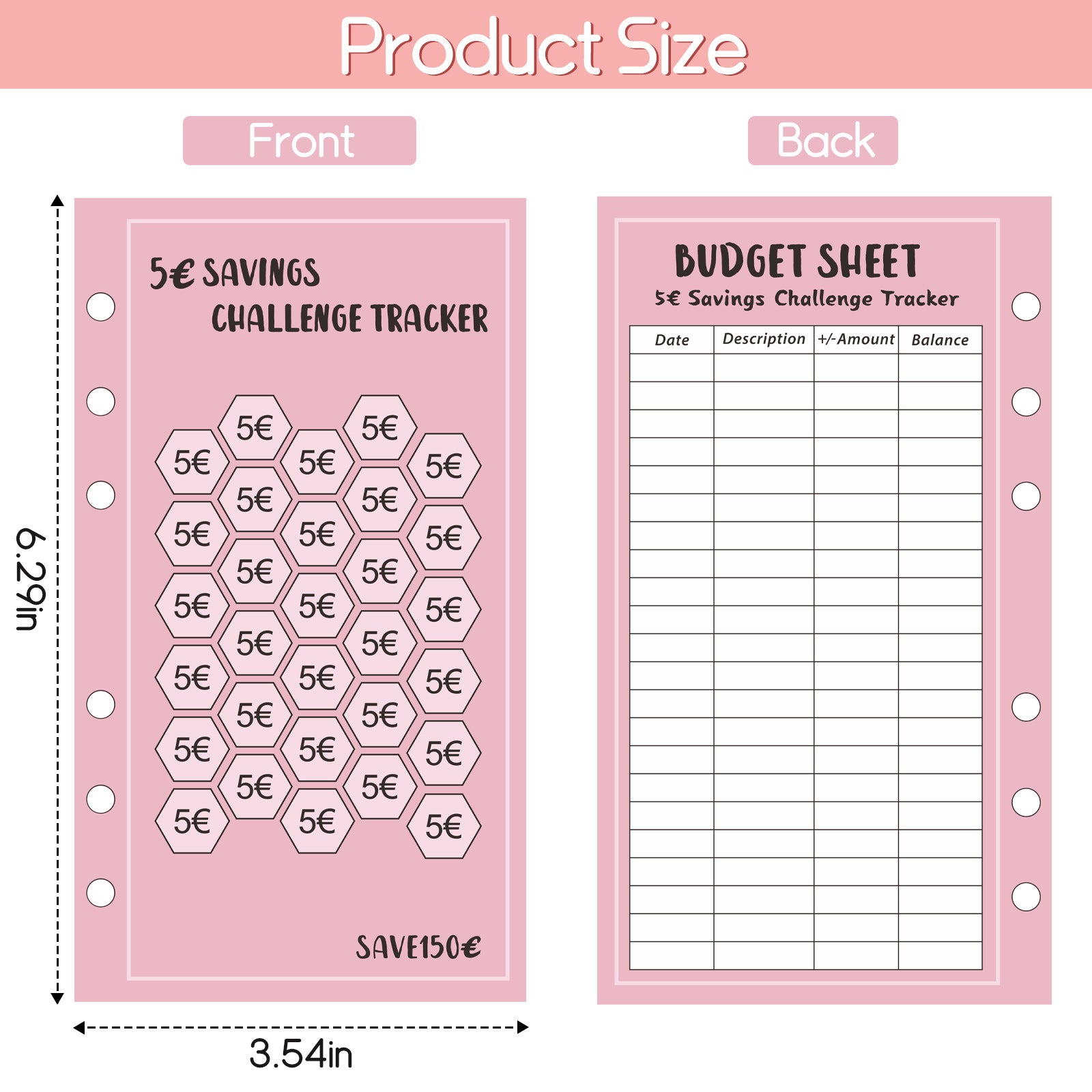 Savings Challenge - Budget Binder Refill A6 - Savings Challenge Tracker - Cash Stuffing Envelopes - Save Money - Financial Planner - Cash Book - Budget Planner - Euro Currency - Money Organizer - Goal Savings - Mix Colors - 48 Pieces