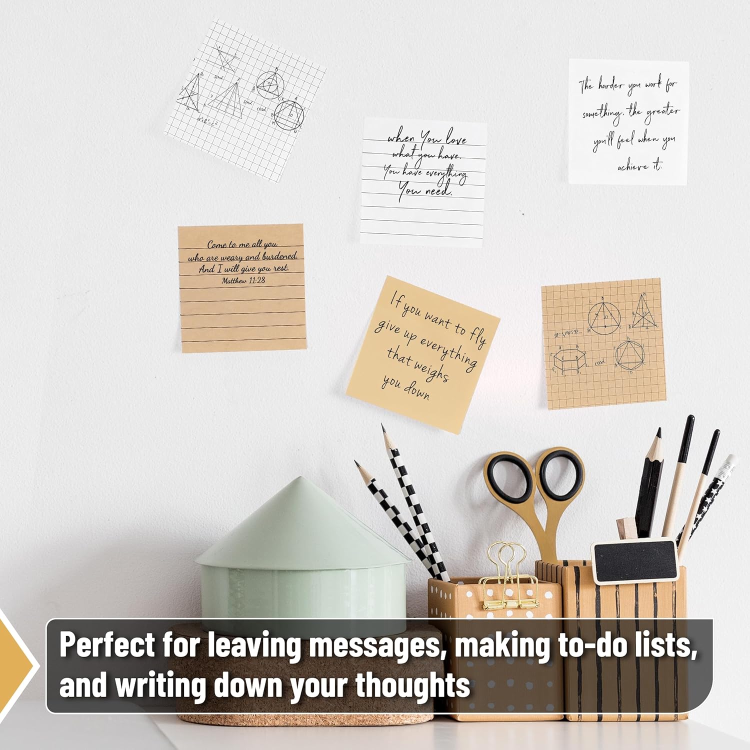 Sticky notes - Memo pad - Notepads - Bullet journal accessories - School supplies - Office supplies - Kraft paper - Notepads - Aesthetic stationery - Scrapbook paper - Sticky notes - Planner - Brown and White - 1 Piece