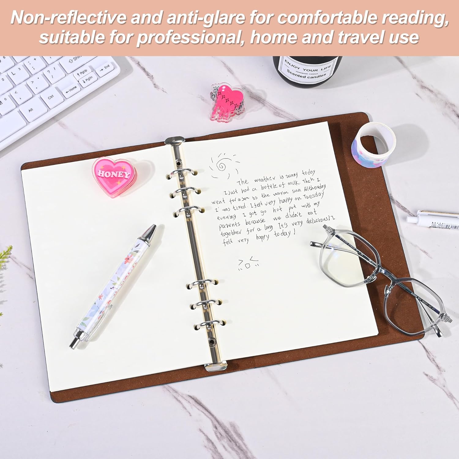 Notebook Refill A5 - Ring Binder Paper 6 Holes - Agenda Refill - Bullet Journal Paper - Refillable Notepad - Writing Paper - Planner Inserts - Office Supplies - School Supplies - Blank Sketch Paper -No Lines - White - 5 Pieces