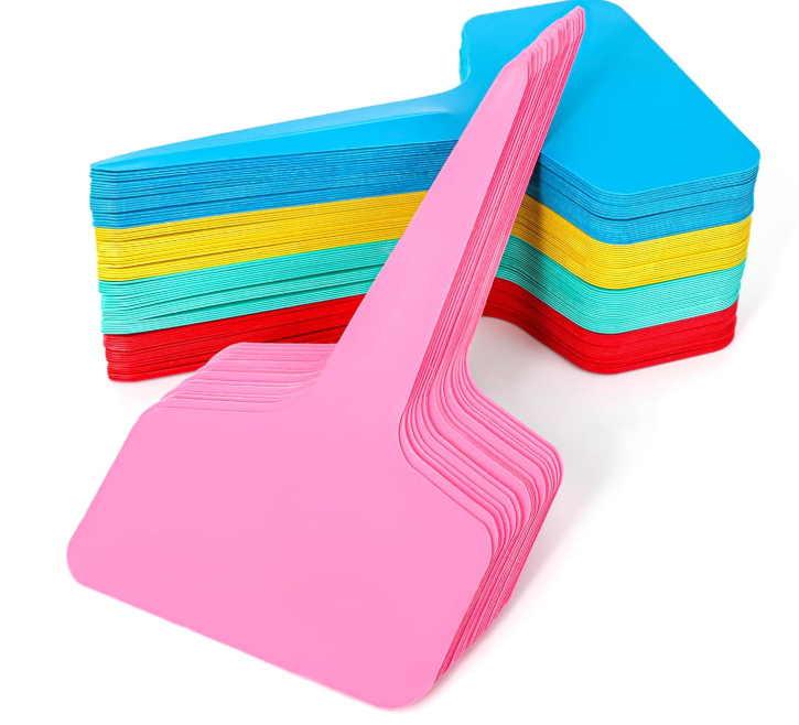 Plant labels - Plant plugs - Plant labels - Plant signs - Garden labels - Vegetable garden - Plugs - Sowing labels - Herb plugs - Growing labels - Plant labels - Name tags - Writing boards - T-labels - 6x10 cm - Multicoloured - 200 pieces