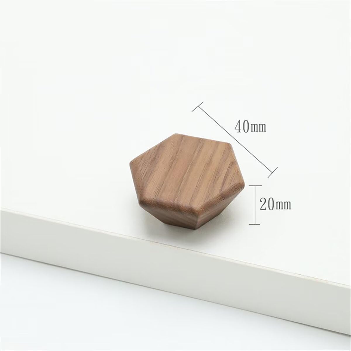 Furniture Knobs - Drawer Knobs - Cabinet Knobs - Furniture Handles - Kitchen Handles - Door Handles - Cabinet Handles - Furniture Hardware - Kitchen Hardware - Handles - Walnut - Wood - Wooden - Hexagon - Hexagon - Geometric - Design - Walnut - Set of 4