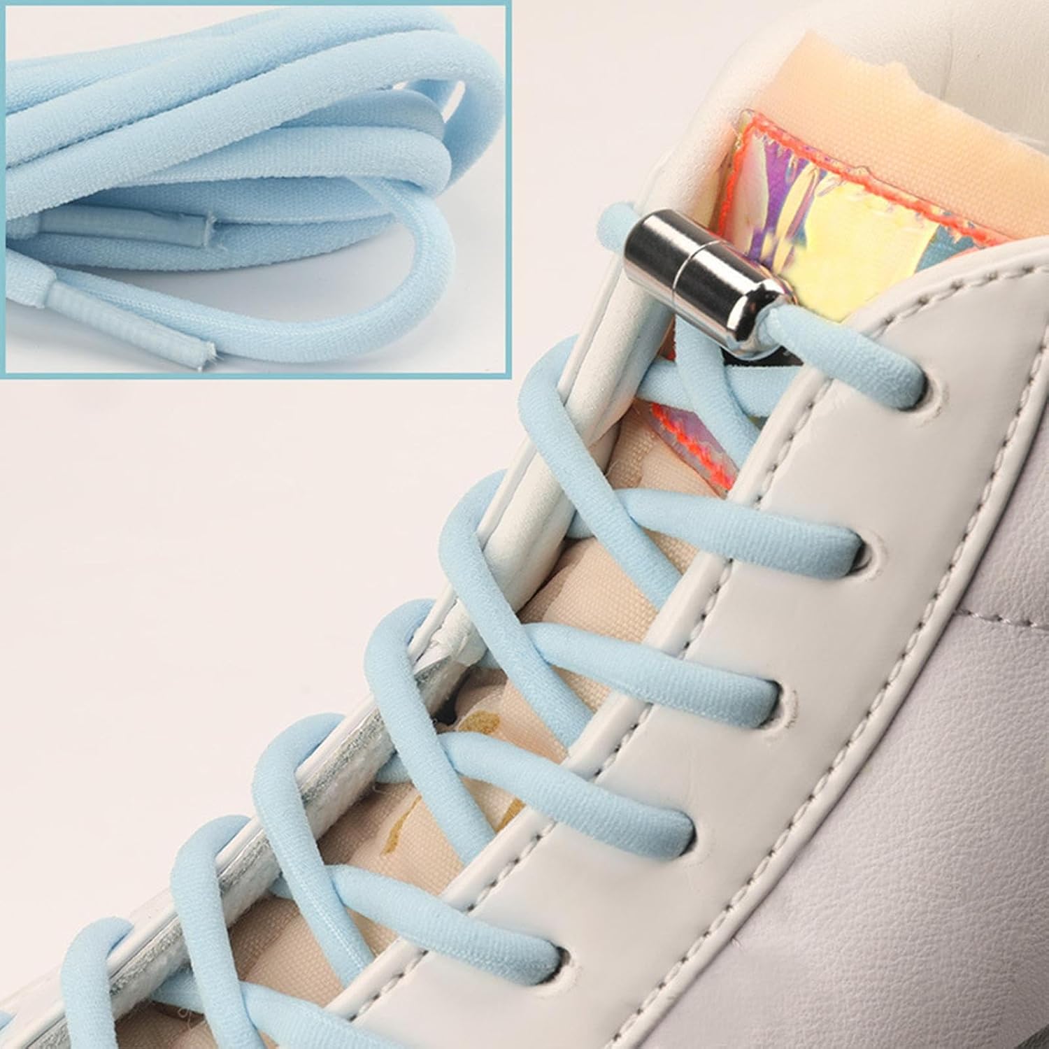 Elastic laces - Speed laces - No tie laces - Running laces - Elastic shoelaces - Lazy laces - Sports laces - Sneakers laces - Metal closure - No tying - Neon laces - White Black Neon - 3 Pairs